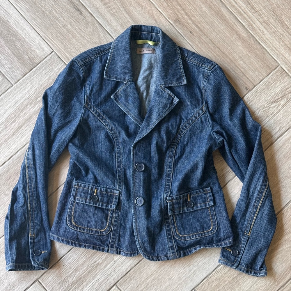 Women's Blazer Style Blue Denim Jacket